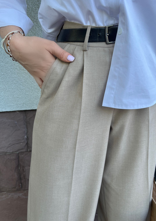 Брюки - палаццо кольору  пісок - 91.24p