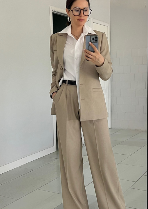 Брюки - палаццо кольору  пісок - 91.24p