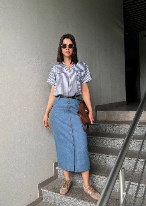 Спідниця джинсова блакитного кольору - 100.24